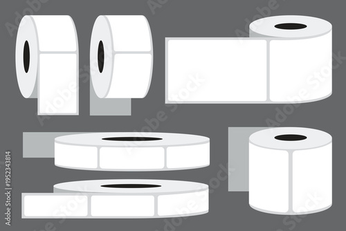 A roll of white rectangular sticker paper for design projects.