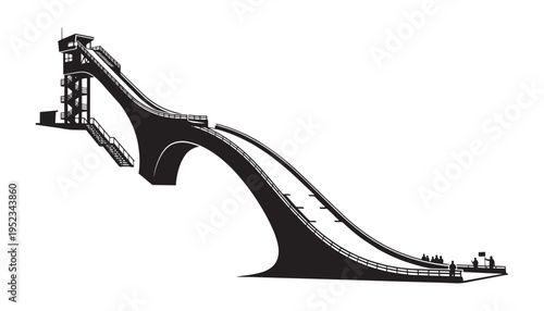 Water slide for park entertainment vector illustration