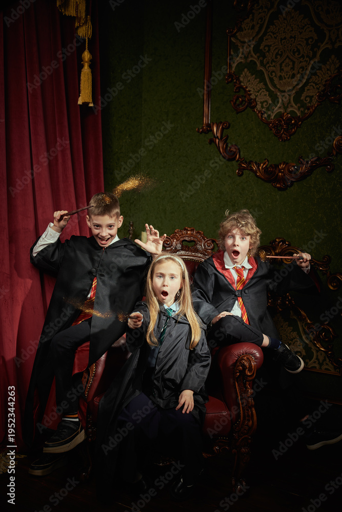 Fototapeta premium Group of young wizards