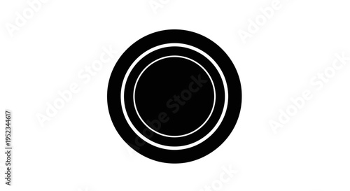 Black and white circle design element.