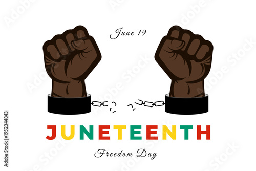Juneteenth Freedom Day, June 19. Template, poster, greeting card, banner, wallpaper, printing.