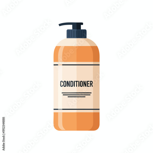 A simple graphic of an orange bottle with a pump dispenser labeled "CONDITIONER