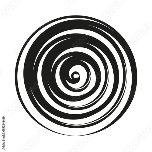 Swirl motion Vector. Spiral curve ornament. Round rotation figure. Abstract vortex movement