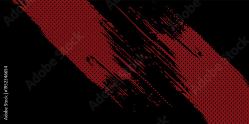 Black and red abstract grunge background with halftone style modern arts sport background abstract