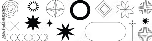 Abstract Geometric Shape Collection: A curated collection of abstract geometric shapes, offering a versatile range of minimalist designs for creative projects, presentations, and visual enhancements.