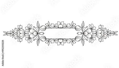 Intricate floral decorative border design element.