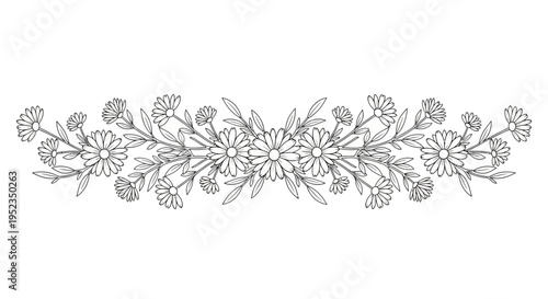 Intricate Floral Design Border Pattern.