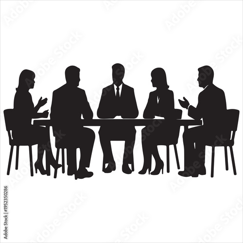 A group of business people sitting around a table