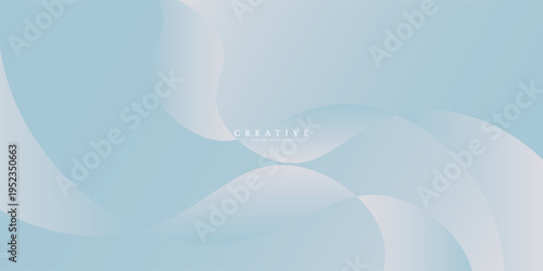 Blue geometric business banner design. Creative banner design with wave shapes and lines for template. Simple design on white horizontal banner. Eps10 vector