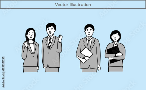 ビジネスシーン　若い男女