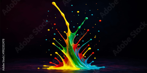 Glowing colorful fireworks create a bright magic celebration in the dark night sky with star shapes and festive holiday light in this vibrant vector illustration art