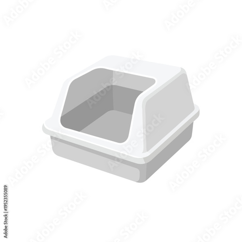 Hooded Cat Litter Box Vector
