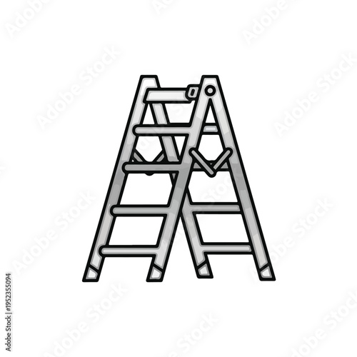 Aluminum Stepladder Vector Illustration
