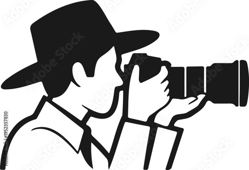 Professional Photographer Camera Shooting Icon