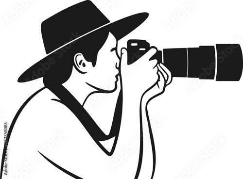 Photographer Holding Camera Taking Picture