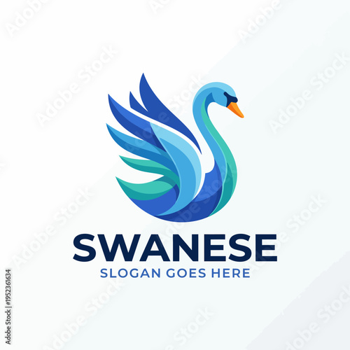 This graceful swan logo captures elegance and tranquility, making it ideal for luxury brands and wellness companies seeking to convey beauty and refinement.