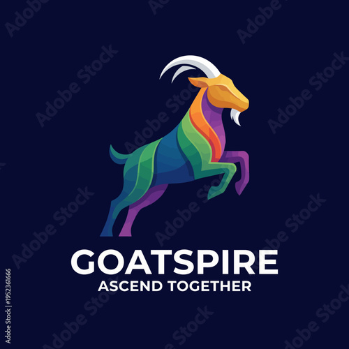 This vibrant goat illustration represents growth and positive energy, making it ideal for businesses focused on community, growth, and uplifting brand messaging.