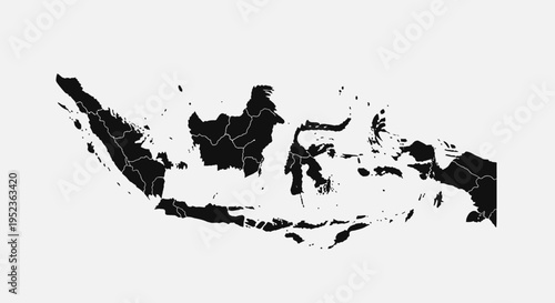 Indonesia Map Silhouette - Archipelago Nation Outline
