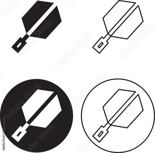 Set of minimalist garden hoe icons and  agriculture hand hoe tool symbol collection, outline and solid vector illustration