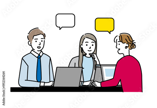 ビジネスシーン　若い男女