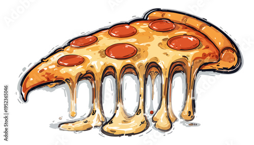 pizza slice isolated on white