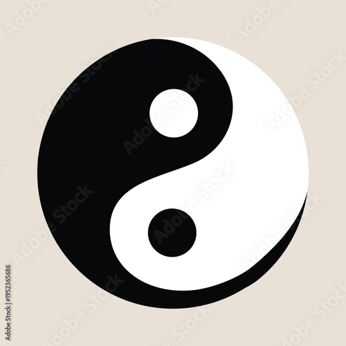 Yin yang symbol representing dualism balance harmony and opposing forces in chinese philosophy classic black and white circle icon for spirituality peace wellness holistic health and asian culture