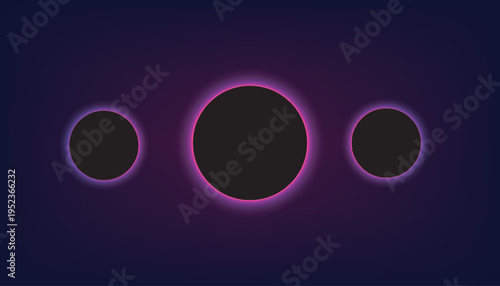 Abstract blue background with dark circles in a vector illustration design featuring light on round metal and glass textures for a business space art symbol