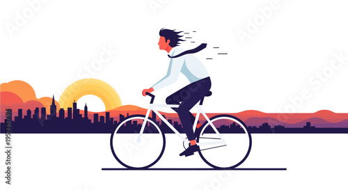 Man cycling with determination and speed.