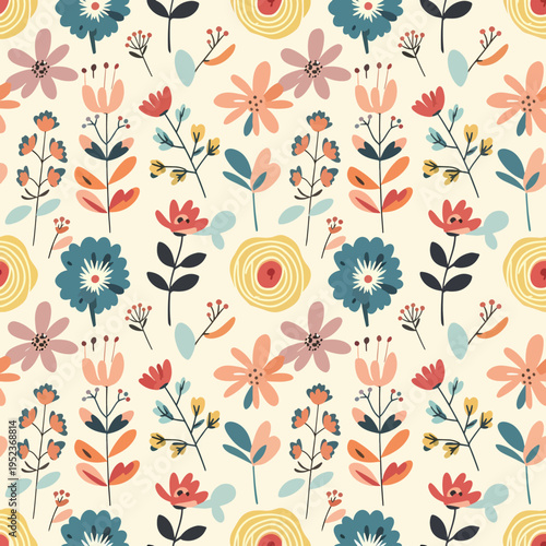 Soft pastel flower pattern with delicate forms and gentle color transitions creating a soothing visual texture