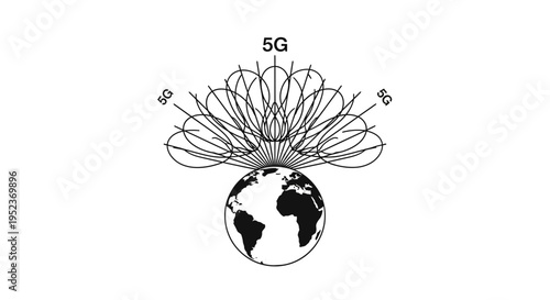 5G Network Global Connectivity Symbol.