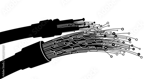 Fiber Optic Cable Technology Closeup.