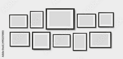 set of blank frames on the wall