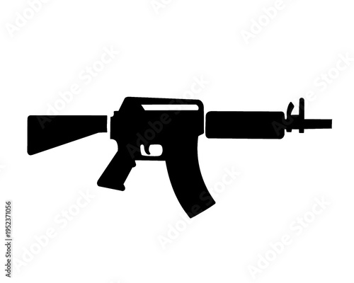 Silhouette of a gun, firearm, vector illustration.
