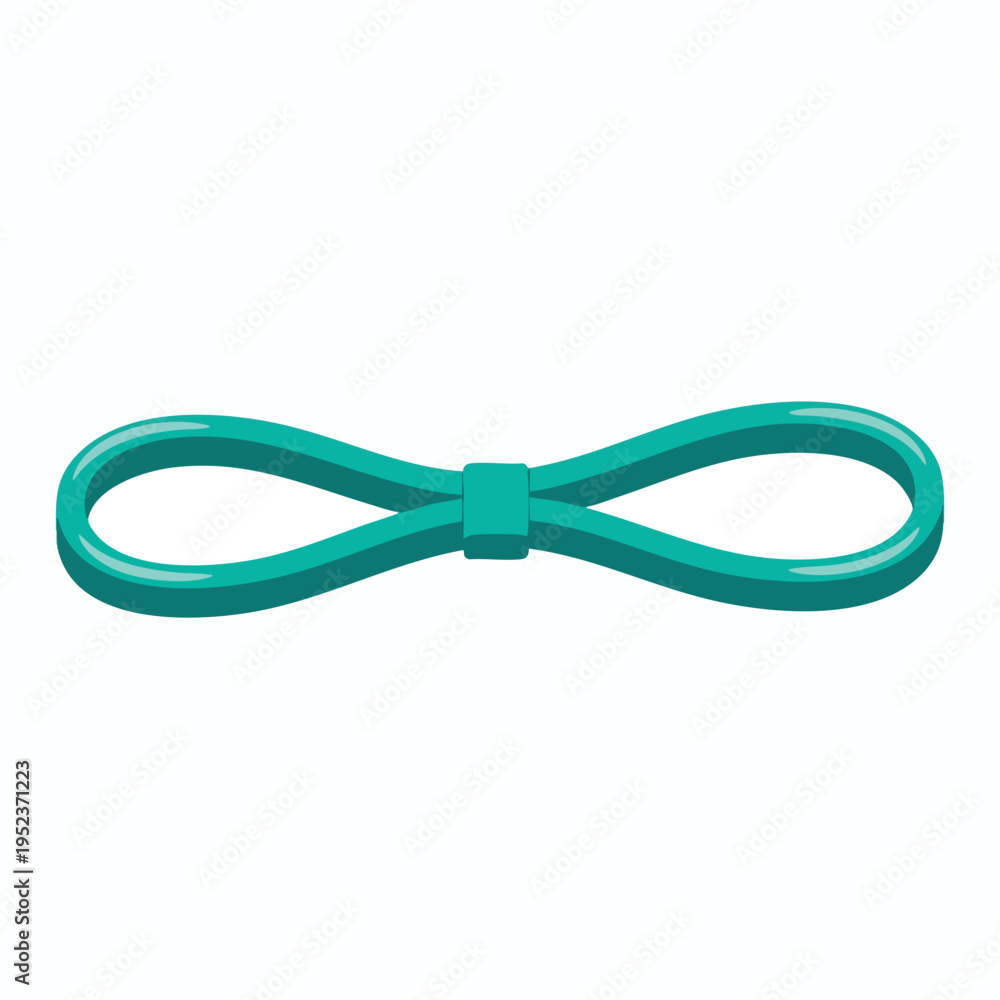 Naklejka premium A smooth, glossy teal-colored infinity symbol lies flat on a white background