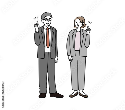 ビジネスシーン　ミドル世代の男女