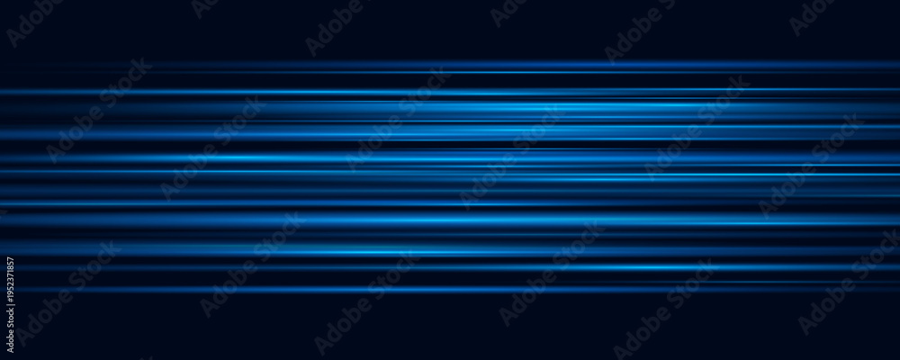 Obraz premium Electric blue light streaks on black. Sharp glowing lines with energy feel. Modern abstract laser beam effect design.