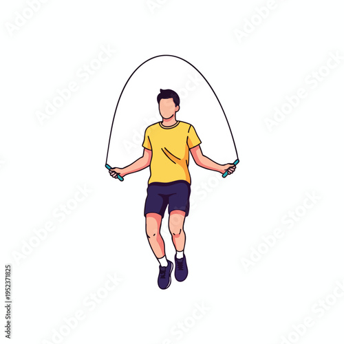 A man in athletic wear jumps rope with energy