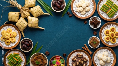 Vibrant Southeast Asian Festive Delicacies Flat Lay