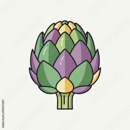 Artichoke Vegetable Closeup Illustration.