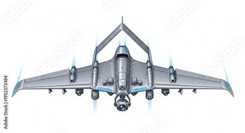 Futuristic aircraft design with advanced technology and innovative engineering concept.