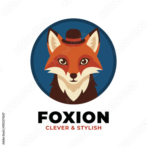 A stylish fox mascot logo in a classic style, featuring a sophisticated look with a hat, perfect for brands that emphasize cleverness and stylish solutions for their clients.