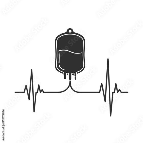 Blood Donation Bag Medical Symbol.