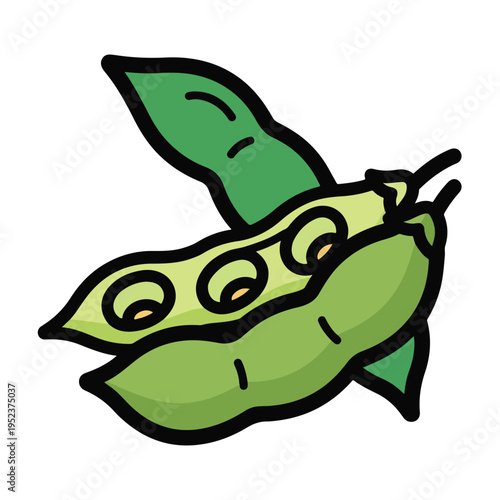 Green peas in a pod illustration 1.