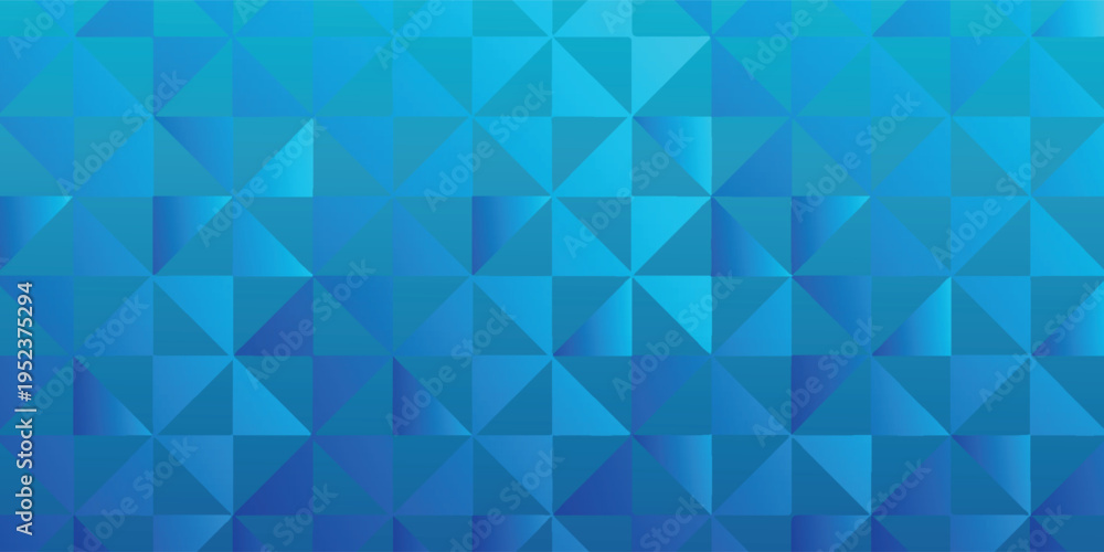 Obraz premium Abstract background with vibrant cyan and azure blue geometric triangle mosaic pattern eps10