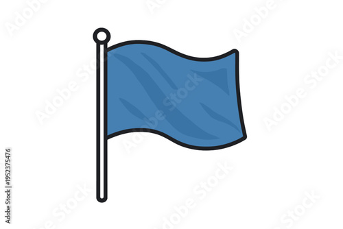 Blue flag on a flagpole