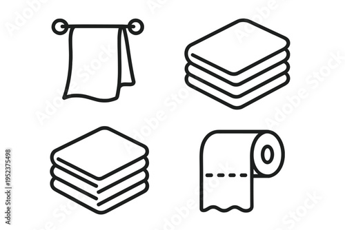 Bathroom textiles icons