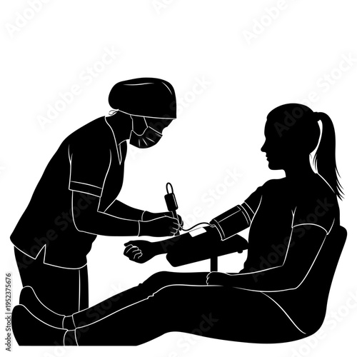 Nail technician applying nail polish.