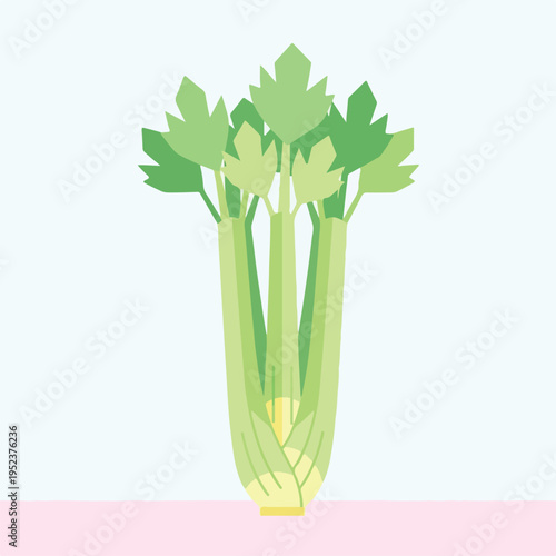 Bunch of fresh green celery stalks.