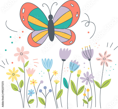 Spring Season  cartoon Illustration