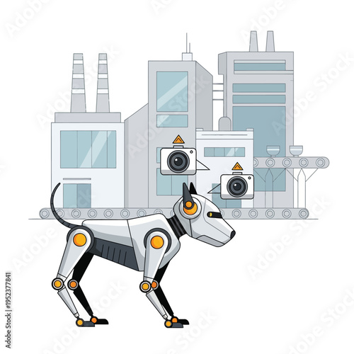 Futuristic robotic dog with advanced technology and sensors.